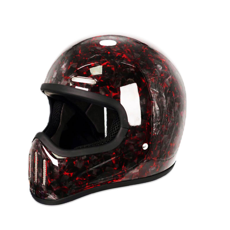 Carbon Fiber Lightweight Motorcycle Helmet - Neuer Retro-Integralhelm aus Kohlefaser, leichter Shell-Lokomotive-Motorradhelm
