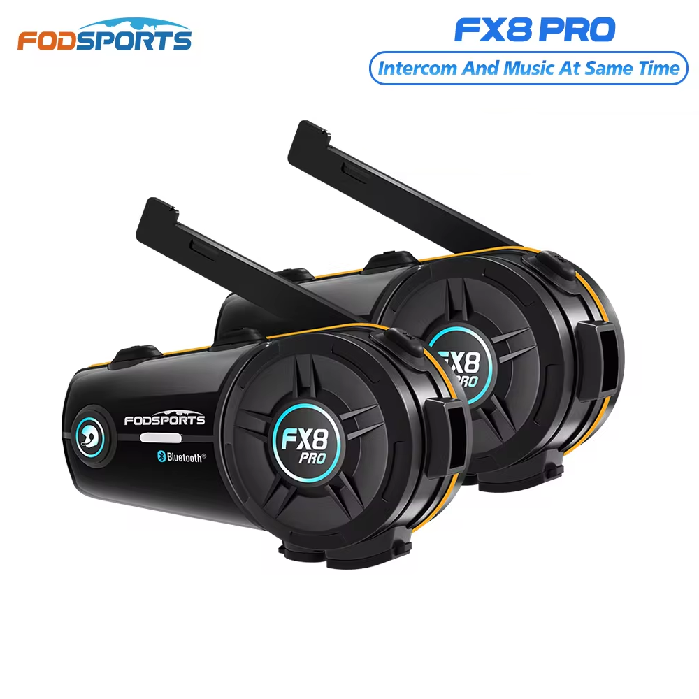 Universal Motorcycle Helmet Intercom Headset - 2 Stück Fodsports FX8 Pro Motorrad-Intercom