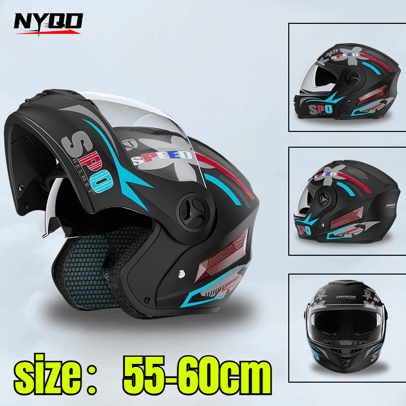 Full Face Motorcycle Helmet With Bluetooth - Sicherheits-Downhill-Klapphelm, personalisierbar, für Männer und Frauen,
