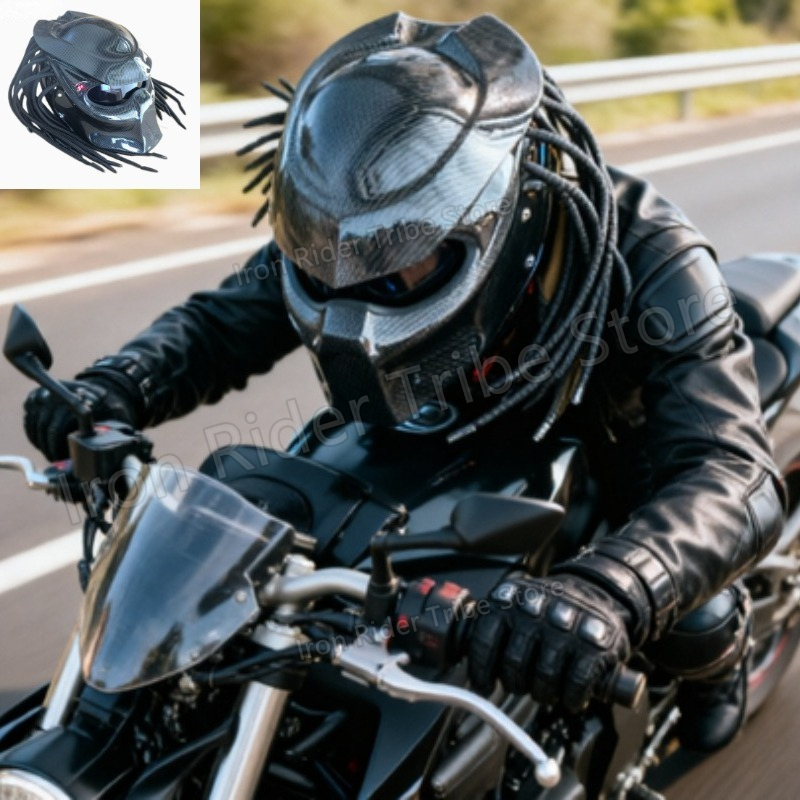 Custom Predator Motorcycle Helmet - HOT Racing Predator Carbonfaser Integralhelm für