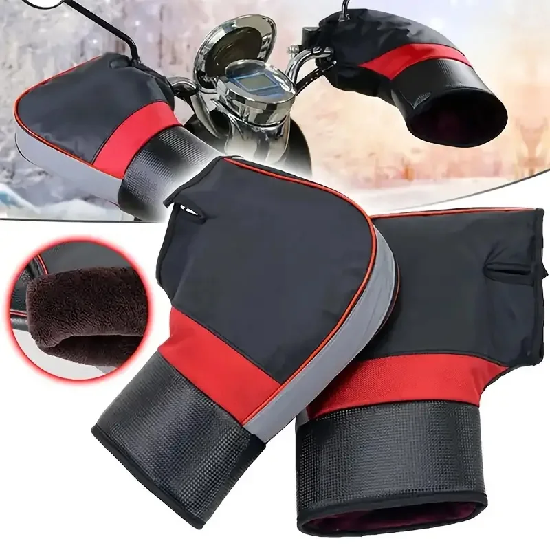 Riding Gear - Motorrad-Lenkermuffen, dick, warm, regendicht, winddicht, Handschutz,