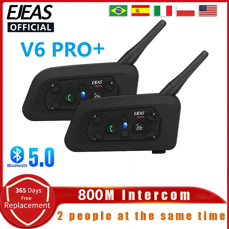 Universal Motorcycle Helmet Intercom Headset - Ejeas v6 pro motorrad helm headset