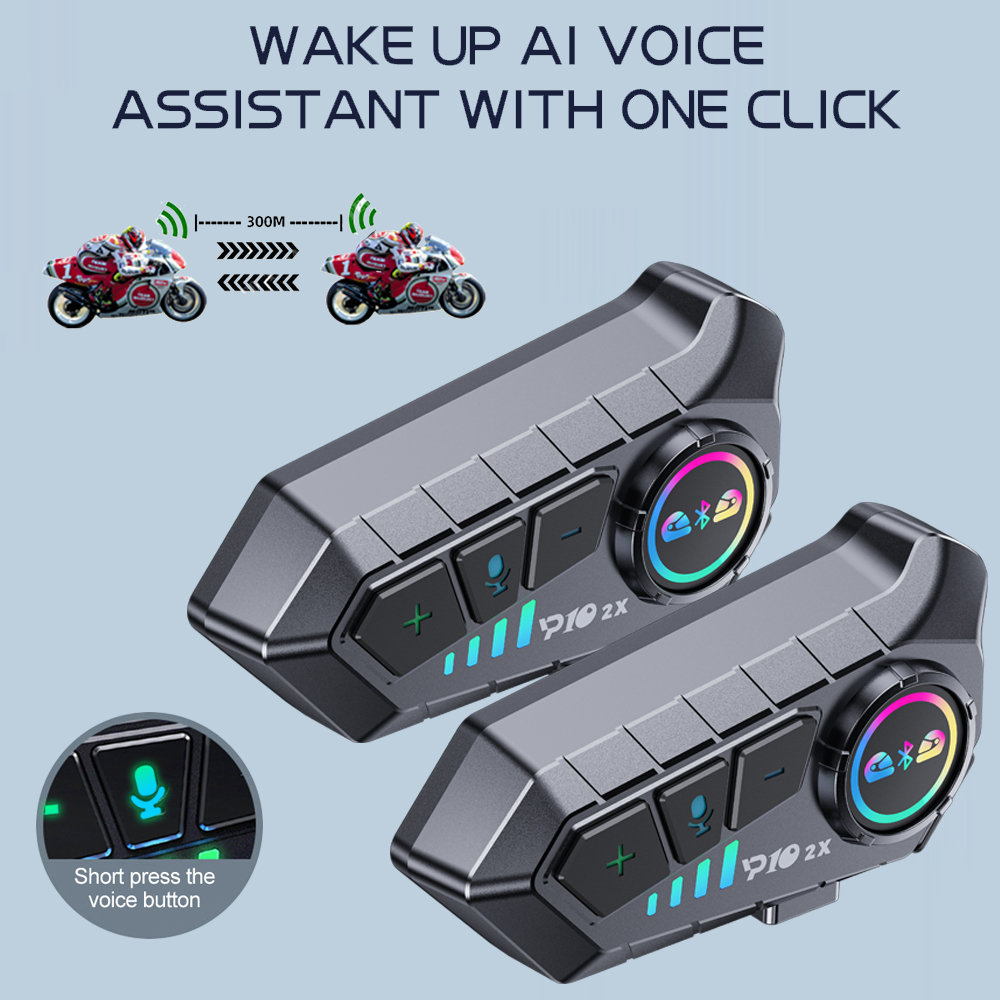 Full Face Motorcycle Helmet With Bluetooth - Y10 2x Motorrad Intercom Bluetooth Headset