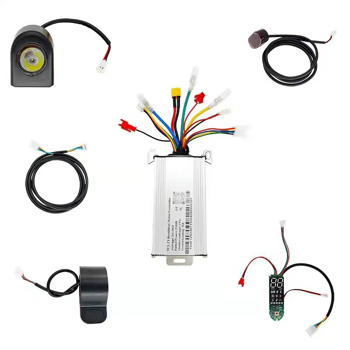 Scooter Parts - Elektroroller YFS-Z1 Bürstenloser Motor-Controller 36V15A Motherboard-Dashboard-Kit