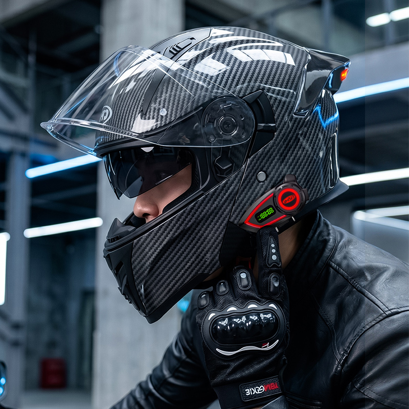 Modular Flip Up Motorcycle Helmet Dot Approved - ABS-Material Motorradhelme Doppelvisier Modularhelm Mit Bluetooth