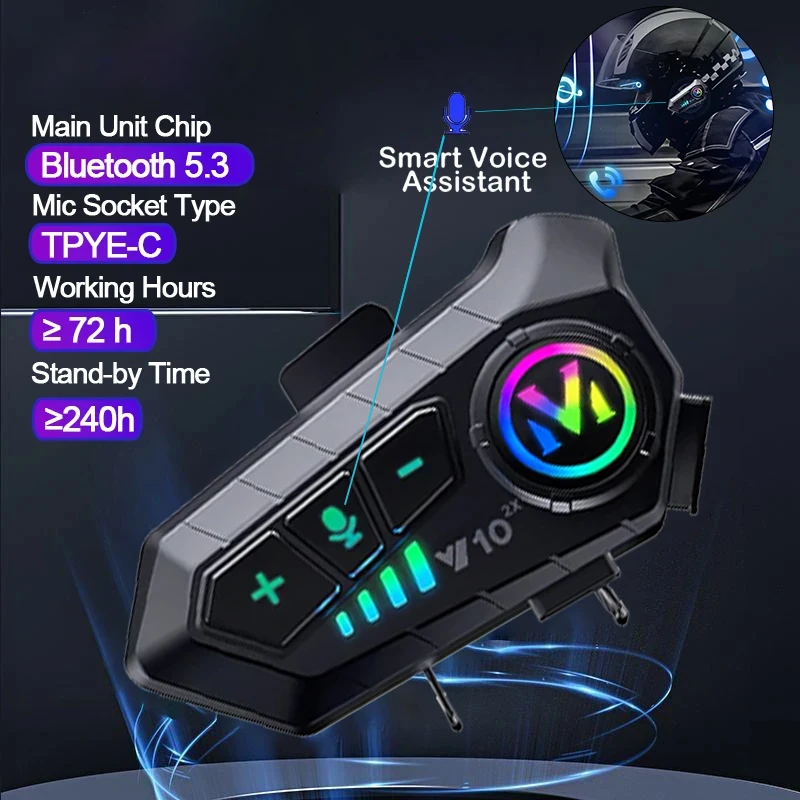 V10 2X Bluetooth Motorradhelm- – Universal Motorcycle Helmet Intercom Headset Bewertung und Preis