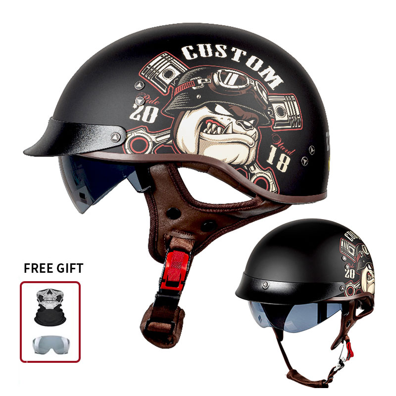 Vintage-Halbgesichts-Motorradh – Vintage Open Face Retro Helmet Bewertung und Preis