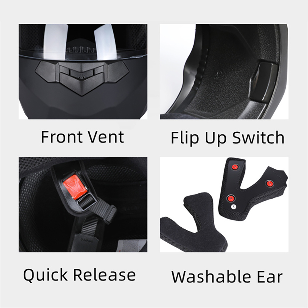 Modularer Doppellinsen-Motorra – Modular Flip Up Motorcycle Helmet Dot Approved Bewertung und Preis
